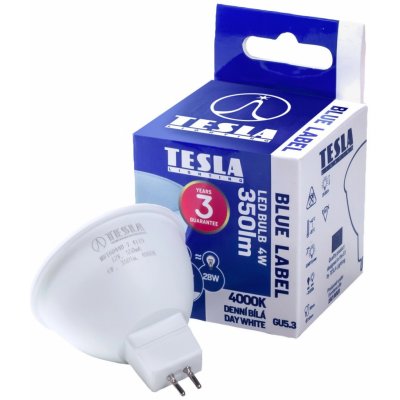 Tesla Lighting LED žárovka GU5,3 MR16, 4 W, 350 lm, 4000 K – Hledejceny.cz