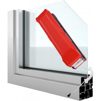 ele ELEOPTION Magnetický čistič oken s nastavitelnou magnetickou silou pro sklo o tloušťce 15-26 mm červený