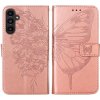 Pouzdro a kryt na mobilní telefon Samsung PROTEMIO 70568 ART BUTTERFLY Peňaženkový obal pre Samsung Galaxy A15 / A15 5G ružové