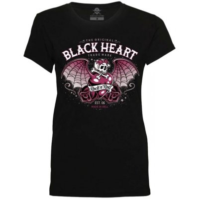 Dámské Triko BLACK HEART WINGS HEART černá – Zboží Mobilmania