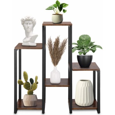 SPRINGOS Kovový stojan na květiny VERDIA 79 cm tmavě hnědý – Zboží Dáma