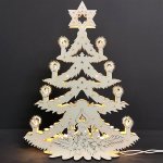 AMADEA Dřevěný svítící portál strom vánoční 47x36,5x10 cm – Zboží Mobilmania