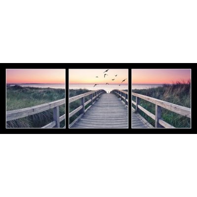Obraz 3D třídílný - 150 x 50 cm - romantisches Strandpanorama romantické pláže panorama – Hledejceny.cz