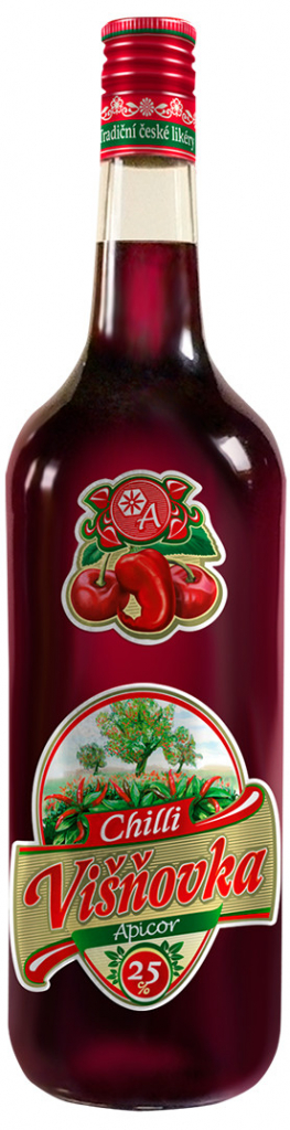 Apicor Višňovka s chilli 25% 1 l (holá láhev)