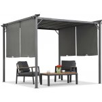 Garden Point pergola Sevilla 3x3 m se závěsy Antracitová – Sleviste.cz