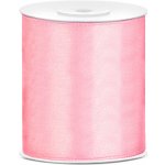Stuha saténová SVĚTLE RŮŽOVÁ, 100 mm x 25 m – Sleviste.cz