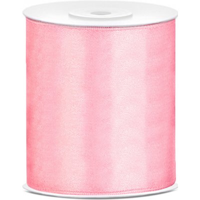 Stuha saténová SVĚTLE RŮŽOVÁ, 100 mm x 25 m – Sleviste.cz