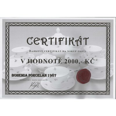 Bohemia Porcelán 1987 Dárkový poukaz 2000 Kč – Zboží Mobilmania