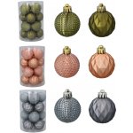 Pro-Tech shop Sada 16 vánočních koulí 4cm olivová / měděná / grafitová mix vzorů v tubě 69509 – Hledejceny.cz