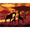Malování podle čísla zuty Žirafí rodina při západu slunce 40 x 50 cm bez rámu a bez vypnutí plátna