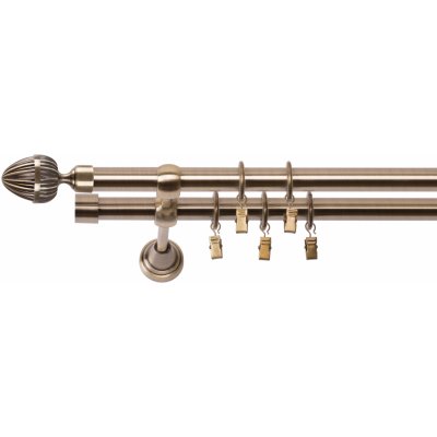 Dekodum Dvouřadá Garnýž Odeon 19/19 mm starožitné zlato 240 cm – HobbyKompas.cz