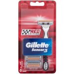 Gillette Sensor3 Red + 6 ks hlavic – Hledejceny.cz