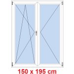 Soft Dvoukřídlé balkonové dveře otevíravé a sklopné Oregon/Bílá 150 x 195 cm – Sleviste.cz