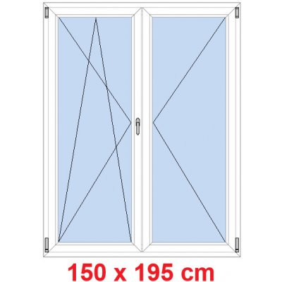 Soft Dvoukřídlé balkonové dveře otevíravé a sklopné Oregon/Bílá 150 x 195 cm – Sleviste.cz