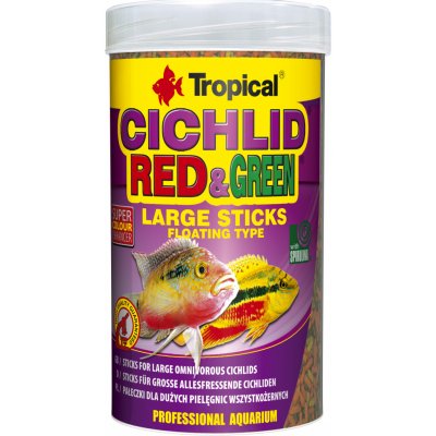 Tropical Cichlid Red&Green Large Sticks 10 l, 3 kg