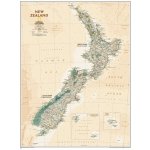 National Geographic Nový Zéland - nástěnná mapa Executive 60 x 77 cm Varianta: bez rámu v tubusu, Provedení: laminovaná mapa v lištách – Hledejceny.cz
