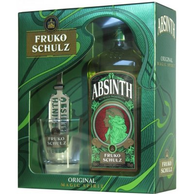 Fruko Shulz Absinth Magic 70% 0,7 l (dárkové balení 1 sklenice) – Zboží Dáma