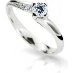 Gemmax Jewelry Zásnubní prsten z bílého zlata s čirými zirkony Danfil 2101 GLRWB541697 – Zboží Mobilmania
