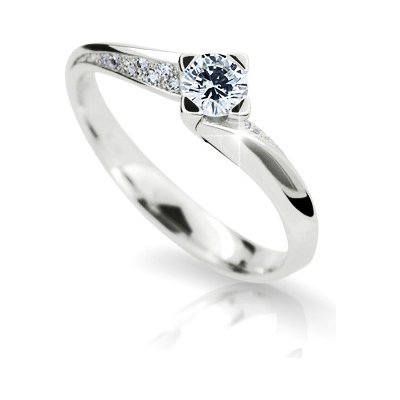 Gemmax Jewelry Zásnubní prsten z bílého zlata s čirými zirkony Danfil 2101 GLRWB541697 – Zboží Mobilmania
