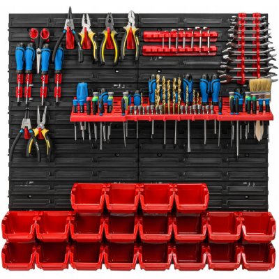 ProfiGaráž Stěna na nářadí 78x78cm 20 boxů a úchyty – Sleviste.cz
