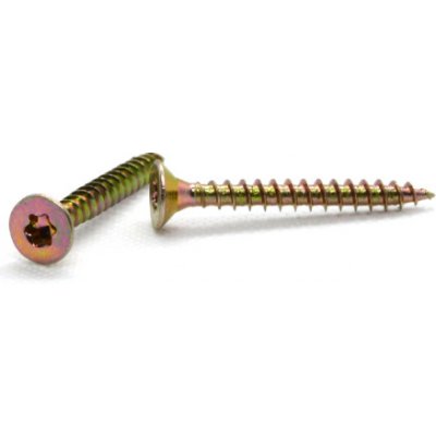 Vrut univerzální 6x50 žlutý zinek, zápustná hlava, TORX, celý závit – Sleviste.cz