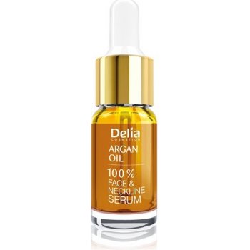 Delia Cosmetics 100% Serum Argan Oil intenzivní regenerační a omlazující sérum s arganovým olejem na obličej krk a dekolt Paraben Free 10 ml