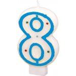 Amscan Narozeninová svíčka 7,3cm s puntíčky číslo 8 – Zbozi.Blesk.cz