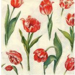 ubrousek 33 x 33 cm ČERVENÉ tulipány