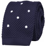 Pletená kravata s puntíky tmavomodrá – Zboží Dáma