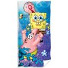 Ručník Carbotex Dětská plážová osuška SpongeBob s Garym a Patrikem 70 x 140 cm