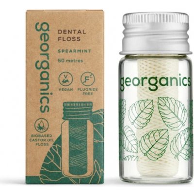 Georganics Přírodní zubní nit z ricinového oleje Máta 50 m – Hledejceny.cz