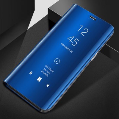Pouzdro SES Zrdcadlové plastové flip Samsung Galaxy A8 2018 A530F - modré – Zboží Mobilmania