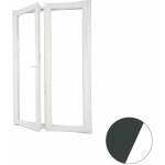 ALUPLAST Plastové dvoukřídlé balkonové dveře Levé Trojsklo antracit/bílá 130 x 200 cm – Zboží Mobilmania