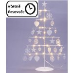 Nexos 64264 Vánoční kovový dekorační strom bílý 25 LED teple bílá – Sleviste.cz