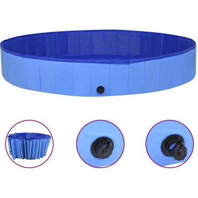 zahrada-XL Skládací bazén pro psy PVC modrý 300 x 40 cm