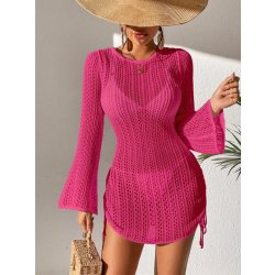 CHM plážové šaty pletené růžové