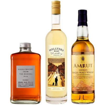 Nikka From The Barrel 51,4% 0,5 l a Hellyers Road Original 40% 0,7 l a Amrut Indian Single Malt 46% 0,7 l (set)