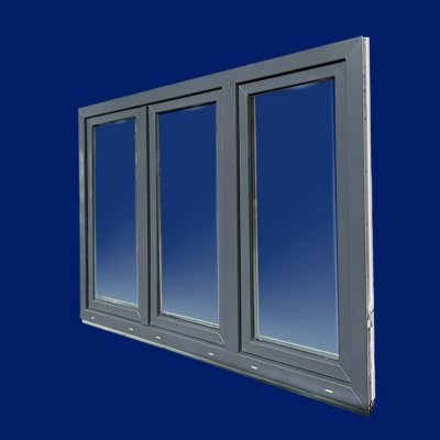 DOMO-OKNA Antracitové trojkřídlé okno 175x130 cm (1750x1300 mm)