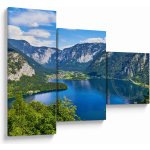 Obraz - Halštatské jezero, Hallstatt, Rakousko (s hodinami), třídílný 90x70 cm s hodinami – Hledejceny.cz