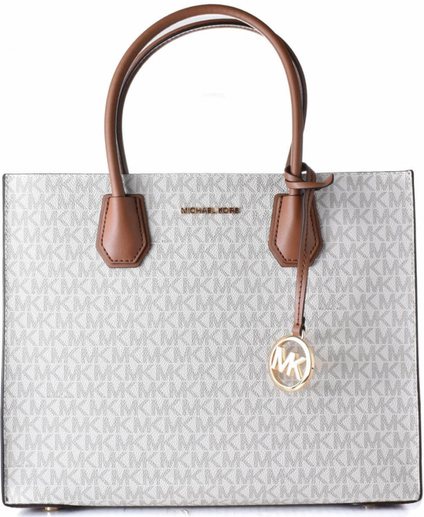 Michael Kors Mercer large logo satchel kabelka vanilla acorn