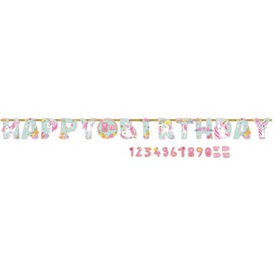 Girlanda happy birthday Unicorn 320x25 4cm Amscan – Zbozi.Blesk.cz
