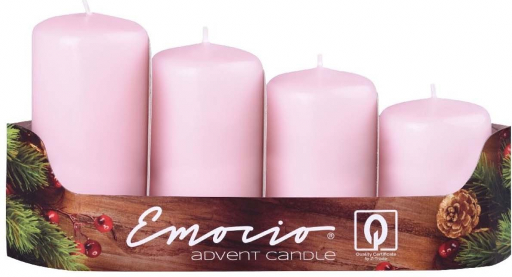 Emocio adventní stupně 4ks prům.40mm růžové