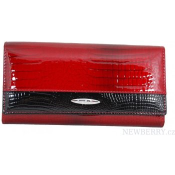 Cossroll Dámská kroko kožená peněženka v krabičce 01-5242-1 červeno-černá