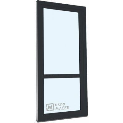Kömmerling balkonové dveře 70 AD s příčkou levé antracit/antracit 90 x 230 cm s klikou+ PVC rám – Hledejceny.cz