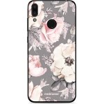Pouzdro Mobiwear Glossy Huawei Y7 2019 - G034G - Květy na šedém pozadí