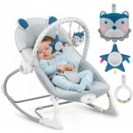 Ricokids houpací vibrační křesílko lehátko šedá Owl – Sleviste.cz