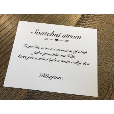 Svatba-eshop Cedulka návod ke svatební stromu na otisky s šípy a srdíčkem - návody ke svatebním koutkům – Sleviste.cz