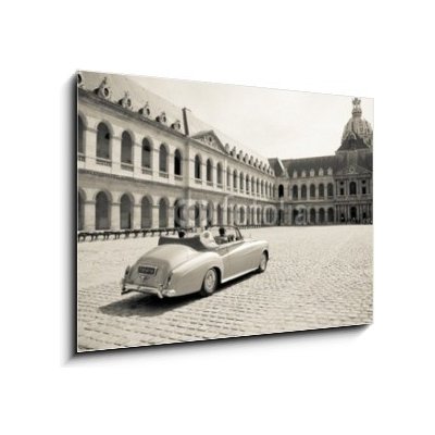 Skleněný obraz 1D - 100 x 70 cm - Collection car for wedding ceremony in Paris Sběrné auto pro svatební obřad v Paříži – Zboží Mobilmania