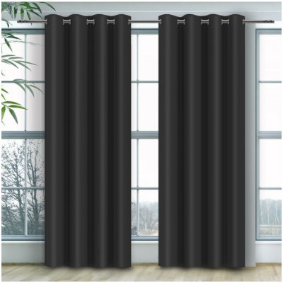 Mondo Italia Závěs na kroužcích Heaven grafitový Grafitová 140x250 cm – Zboží Mobilmania