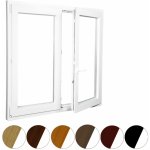 ALUPLAST Plastové okno dvoukřídlé dekor/bílé 120x150 Pravé, Trojsklo Ug= 0,7 – Hledejceny.cz